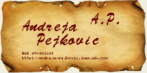 Andreja Pejković vizit kartica